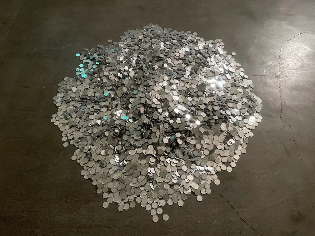 “A large amount of 1 yen coins: galaxy”. A large amount of 1 yen coins. 1955 -  / 2024. You may take it away with you