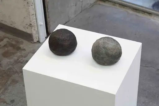 You know there is yolk inside an egg, 2009 Concrete and bronze balls
