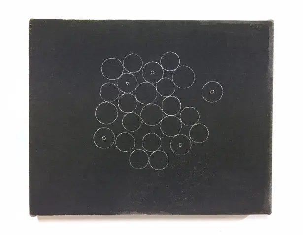 "cash flow (2015.8.9)" 2015, acrylic and ink on canvas, 22×27.3cm