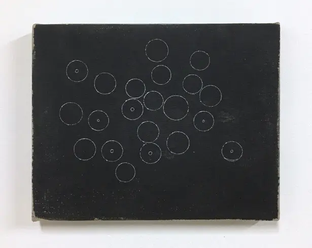 "cash flow (2017.8.11)" 2015, acrylic and ink on canvas, 22×27.3cm