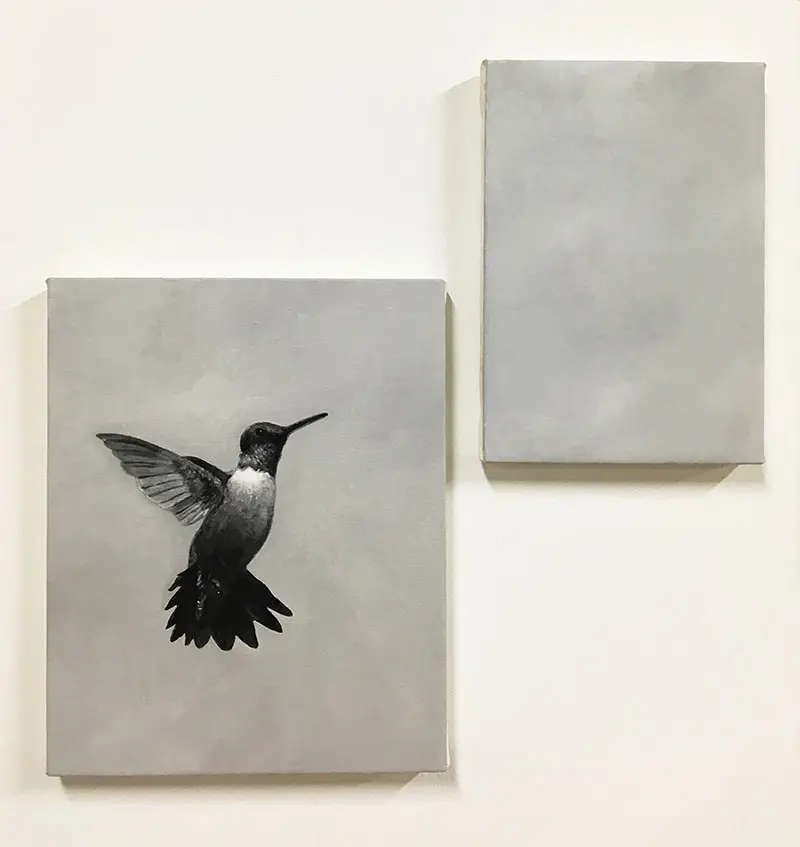 "Gray Scale" 2018, oil on canvas, 27.3×22cm / 22.7×15.8cm